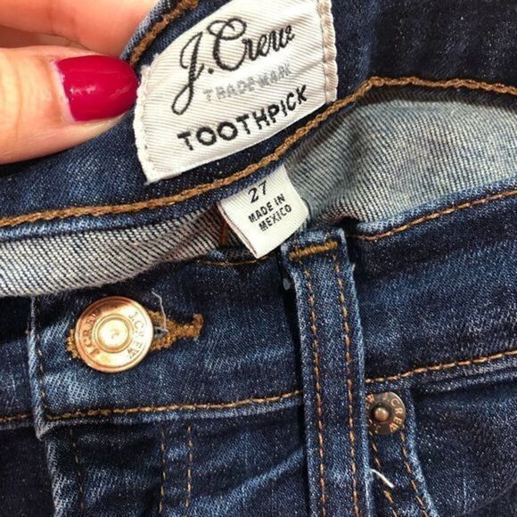 J. Crew toothpick denim jeans frayed hem‎ size 27 - Picture 5 of 6